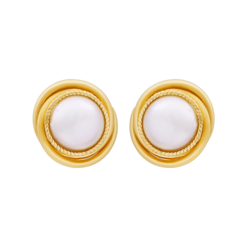 Iconic Eye Pearl Gold Stud, , hi-res - image number 0