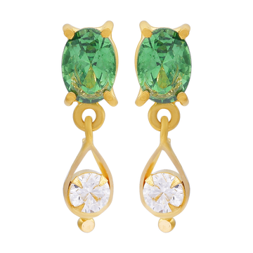 Green Elegance Dangle 22KT Gold Earring
