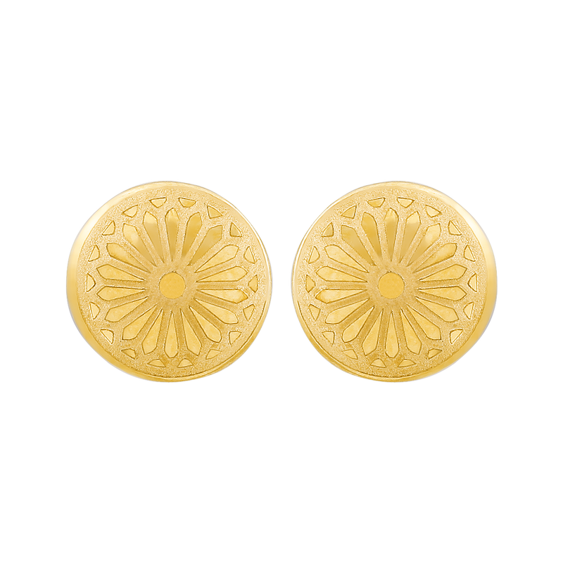 Sunburst Floral 22KT Gold Ear Stud, , hi-res - image number 0