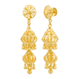 Swarnim Tarang 22KT Gold Step Jhumka Earring, , hi-res - image number 1