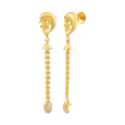 Oceanic Bloom Dolphin 22KT Gold Drop Earring, , hi-res - image number 1