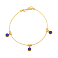Indigo Spark Charm 22KT Gold Chain Bracelet, , hi-res - image number 0