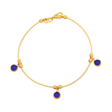 Indigo Spark Charm 22KT Gold Chain Bracelet