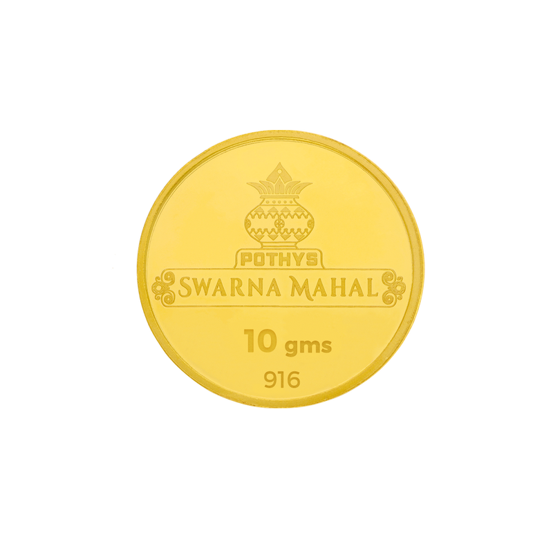 Pothys King George 916 Purity 10 gram Gold Coin, , hi-res - image number 1