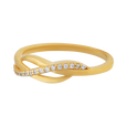 Primitive Twirl Zircon 22KT Gold Ring, , hi-res - image number 1