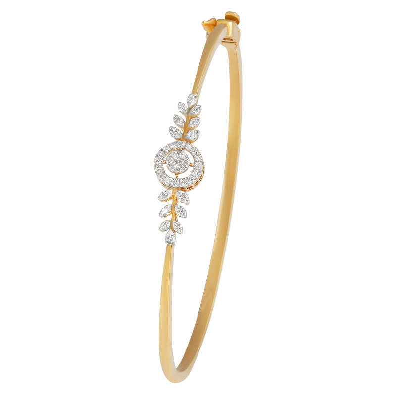 Leaf Loop Diamond Cuff Bracelet, , hi-res - image number 0