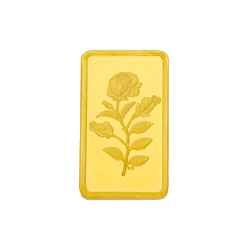 25 grams 24 KT Flower Gold bar (Buiscuit)