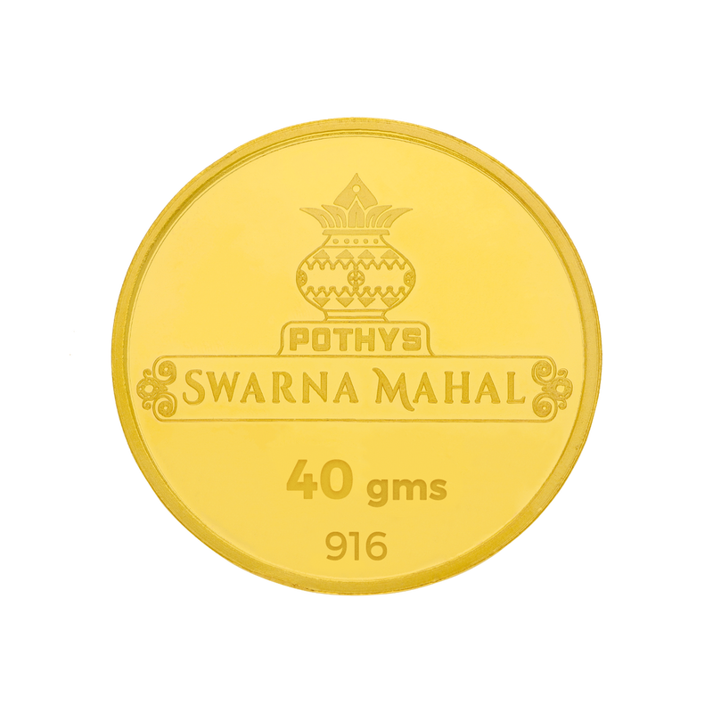 916 Purity 22KT Lakshmi 40 Grams Gold Coin, , hi-res - image number 1