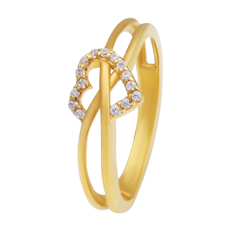 HeartGlow  Zircon 22KT Gold Ring, , hi-res - image number 0