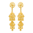 Swarnim Tarang 22KT Gold Step Jhumka Earring, , hi-res - image number 0