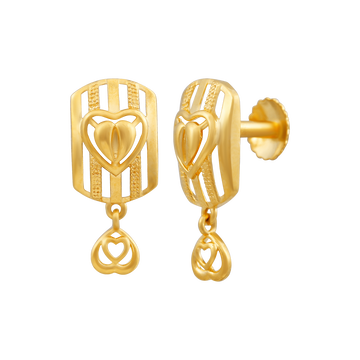 Radiant Heartfall 22KT Gold Drop Earring