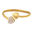 Sparkling Crossover Heart Ring, , hi-res - image number 1