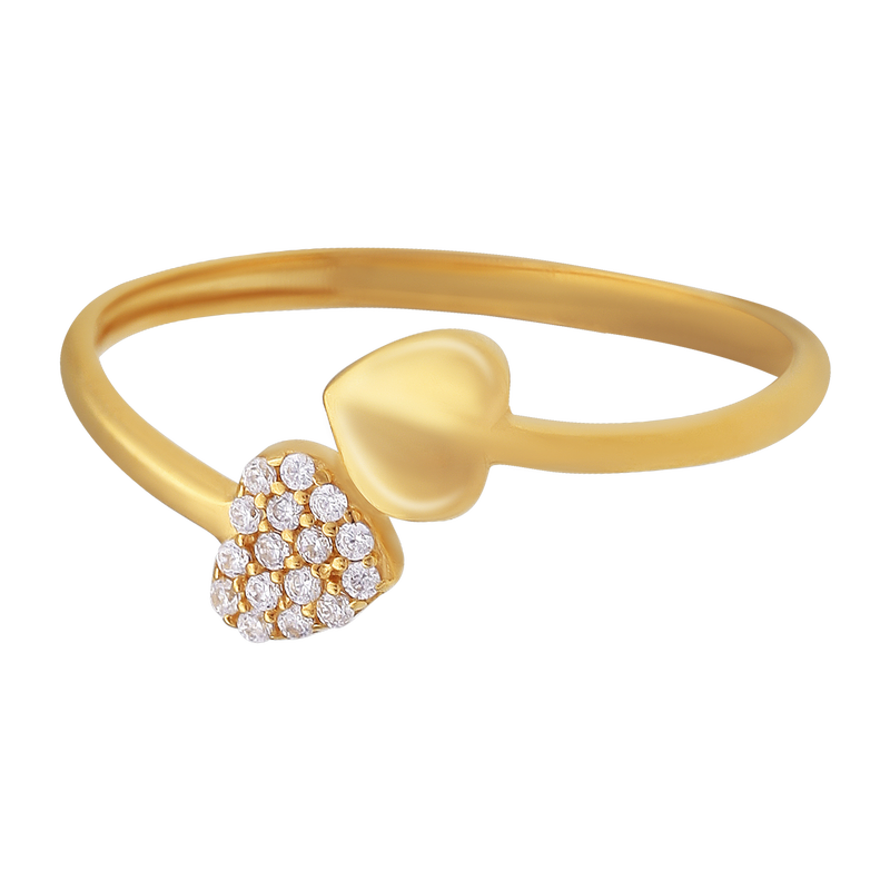 Sparkling Crossover Heart Ring, , hi-res - image number 1