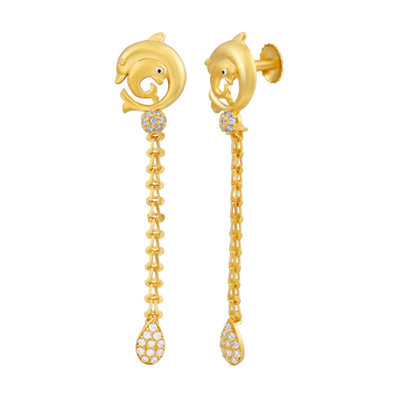 Dolphin Drift 22KT Gold Drop Earring