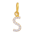Serene Shine Letter "S" 22KT Gold Pendant, , hi-res - image number 0