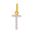 Trisha Sparkle Letter "T" 22KT Gold Pendant, , hi-res - image number 0