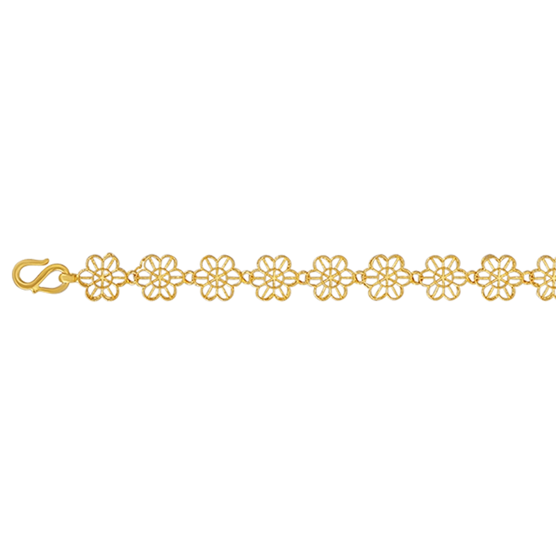 Fine Floral motif Gold Bracelet, , hi-res - image number 1