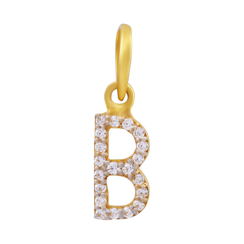 Blissful Beam Letter "B" 22KT Gold Pendant, , hi-res - image number 0