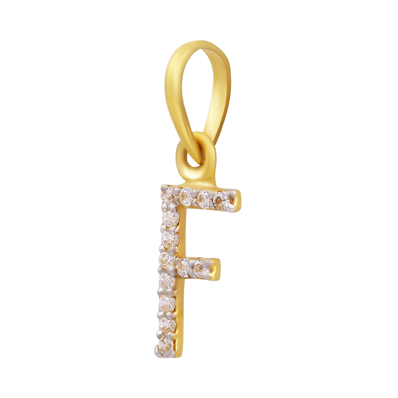 Faiza Luxe Letter "F" 22KT Gold Pendant, , hi-res - image number 1