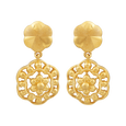 Elegant Daisy 22KT Gold Drop Earring, , hi-res - image number 0