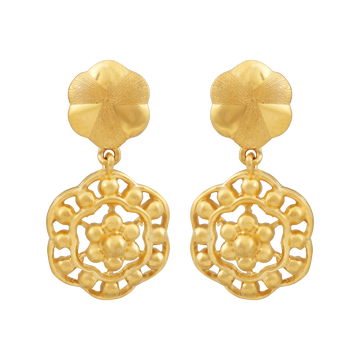 Elegant Daisy 22KT Gold Drop Earring