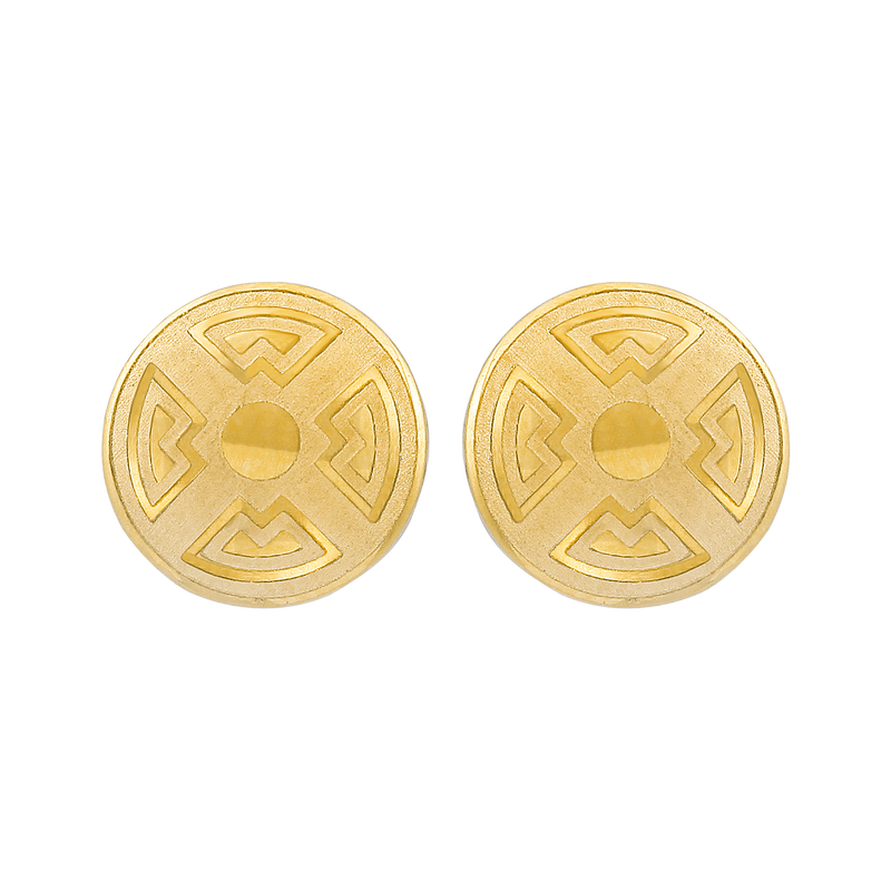 Sun Crest 22KT Gold Ear Stud, , hi-res - image number 0