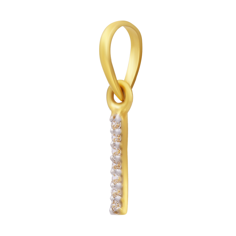 Inara Spark Letter "I" 22KT Gold Pendant, , hi-res - image number 1
