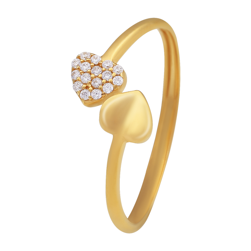 Sparkling Crossover Heart Ring, , hi-res - image number 0