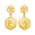 Hexa Bloom Elegance 22KT Gold Drop Earring, , hi-res - image number 0