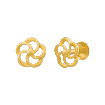 Pinwheel Bloom 22KT Gold Ear Stud