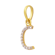 Celeste Charm Letter "C" 22KT Gold Pendant, , hi-res - image number 1