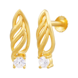 Twist Charm 22KT Gold Ear Stud, , hi-res - image number 1