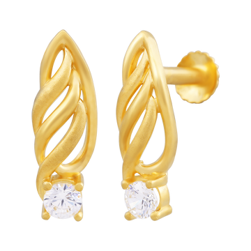 Twist Charm 22KT Gold Ear Stud