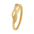 Primitive Twirl Zircon 22KT Gold Ring, , hi-res - image number 0