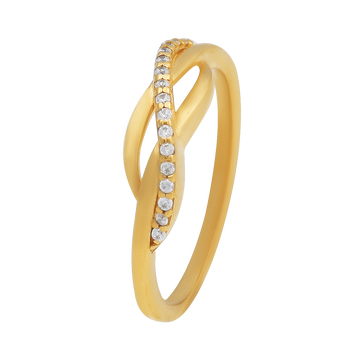 Primitive Twirl Zircon 22KT Gold Ring