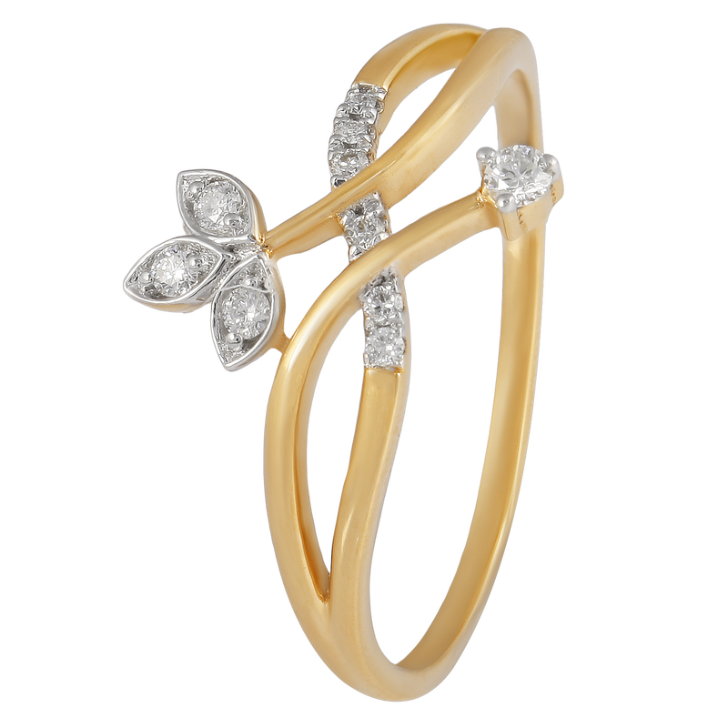 Trillium Flower Design Diamond Ring, , hi-res - image number 0