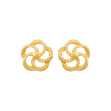 Pinwheel Bloom 22KT Gold Ear Stud