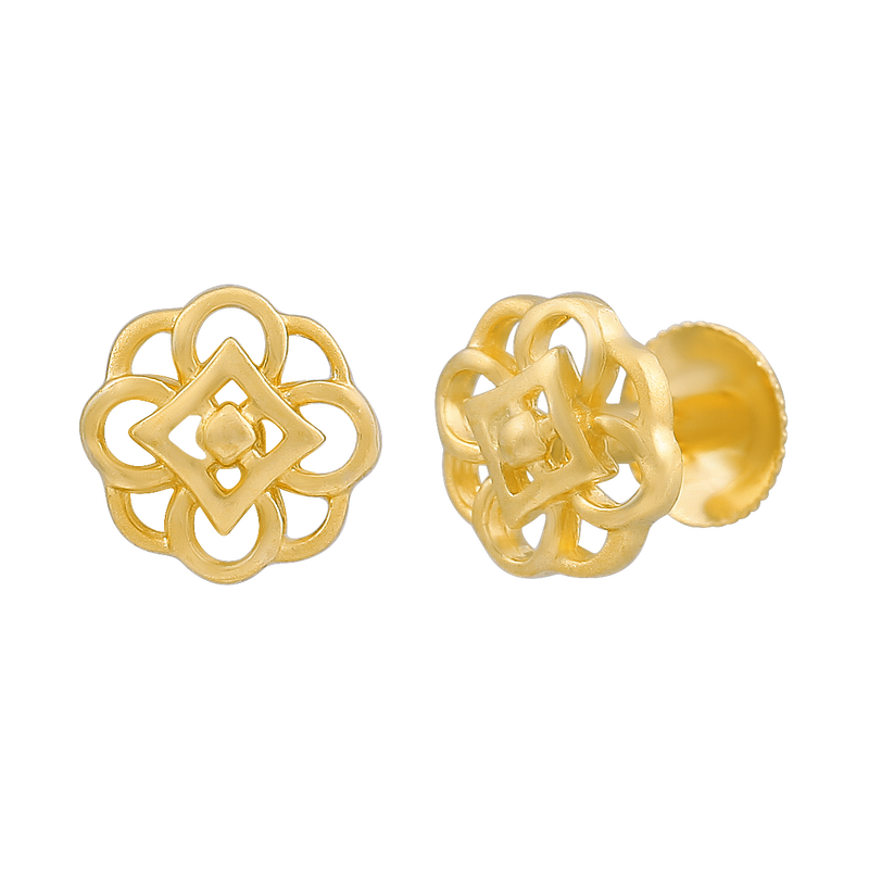 Royal Rosette 22KT Gold Ear Stud, , hi-res - image number 1