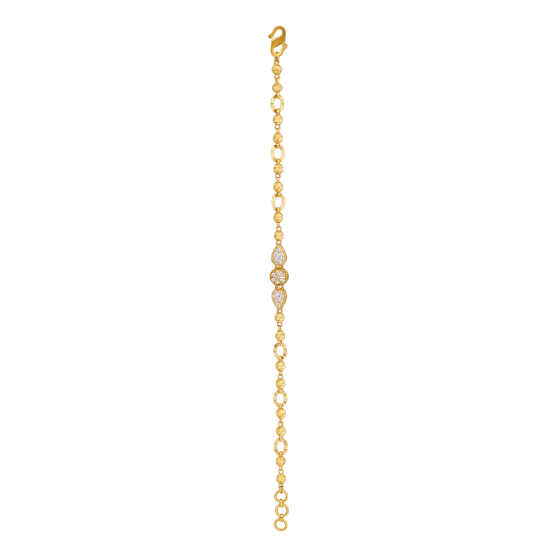 Shine Petal 22KT Gold Chain Bracelet, , hi-res - image number 0