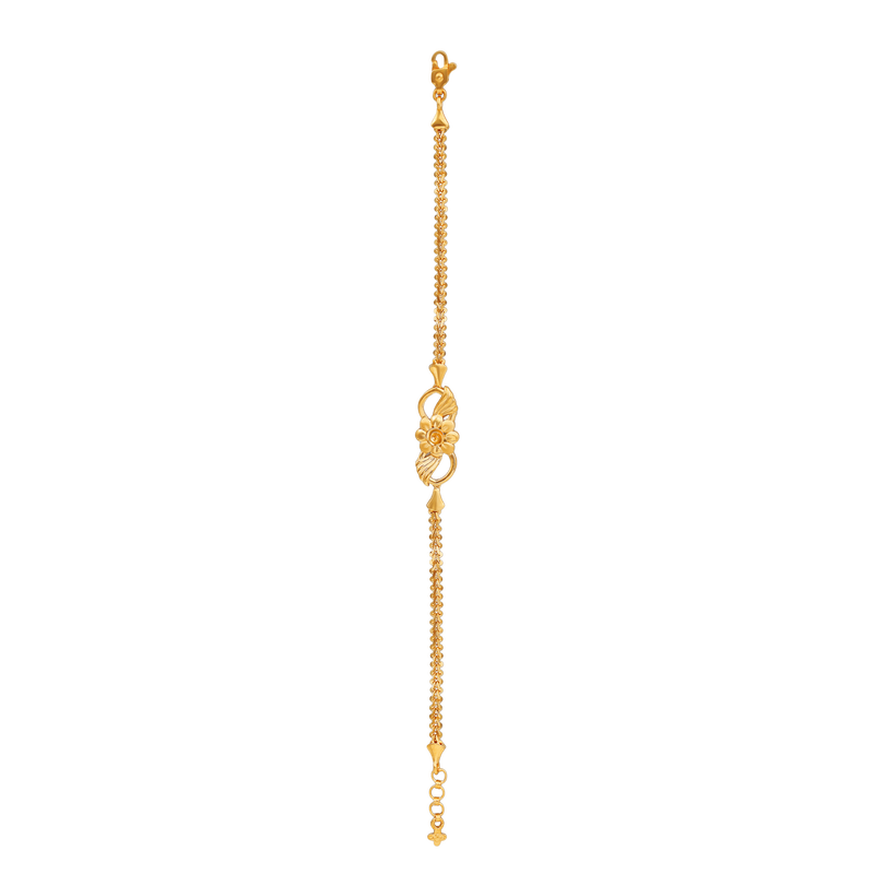 Petal Harmony 22KT Gold Chain Bracelet, , hi-res - image number 0