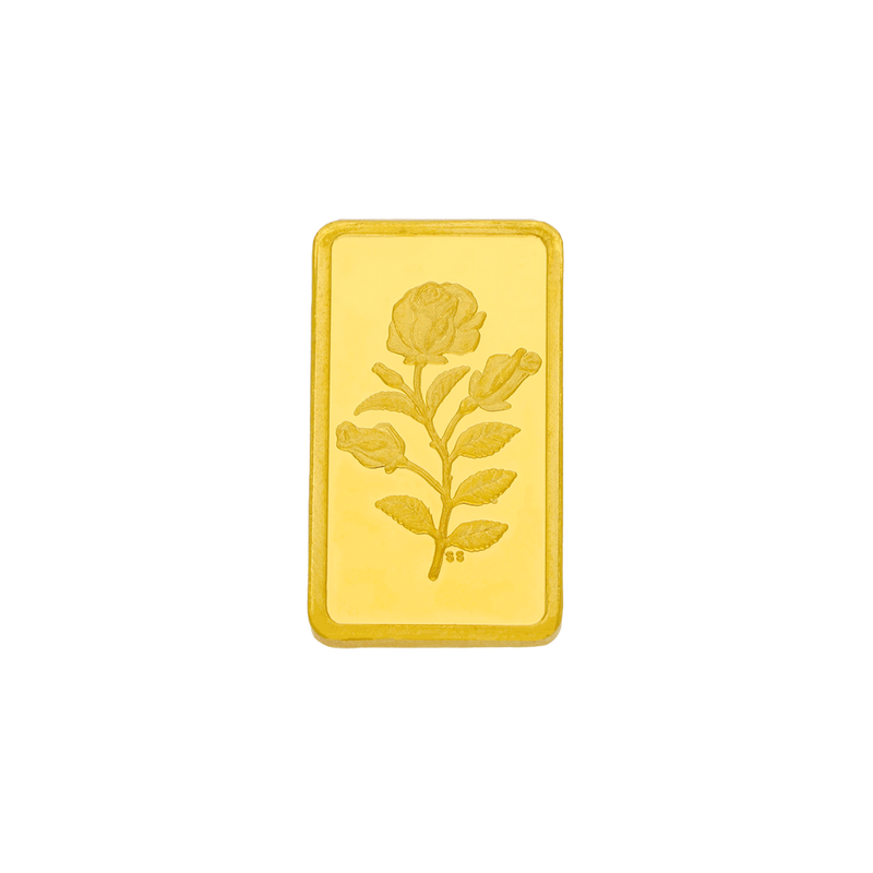 24 KT Purity 10 gram flower Gold Bar (Biscuit), , hi-res - image number 1