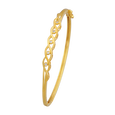 Luz Dorada 22KT Gold Oval Bangle Bracelet, , hi-res - image number 0