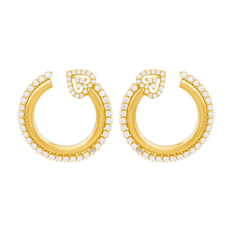 Mithaa Circle 22KT Gold Ear Stud, , hi-res - image number 0