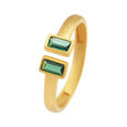 Open Ends Green Stone 22KT Gold Ring, , hi-res - image number 0