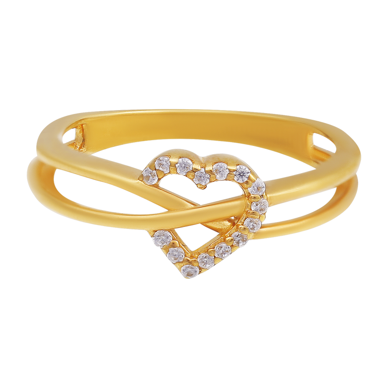 HeartGlow  Zircon 22KT Gold Ring, , hi-res - image number 1