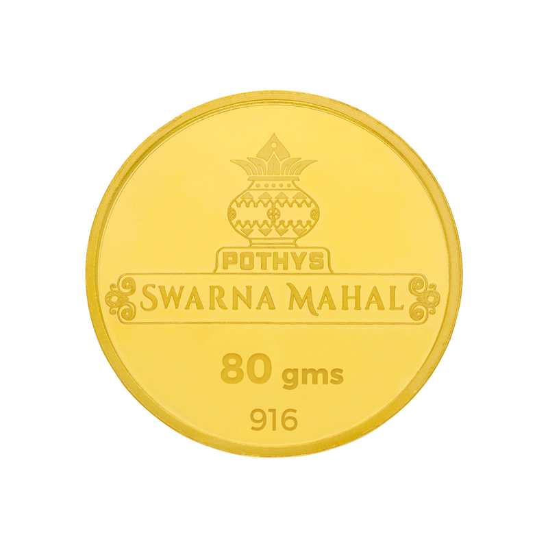 Pothys 22K 916 Purity Laxmi 80 Grams Gold Coin, , hi-res - image number 1