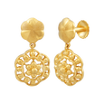 Elegant Daisy 22KT Gold Drop Earring, , hi-res - image number 1