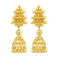 Rajwada Grace 22KT Gold Jhumka Earring, , hi-res - image number 0