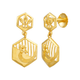 Hexa Bloom Elegance 22KT Gold Drop Earring, , hi-res - image number 1