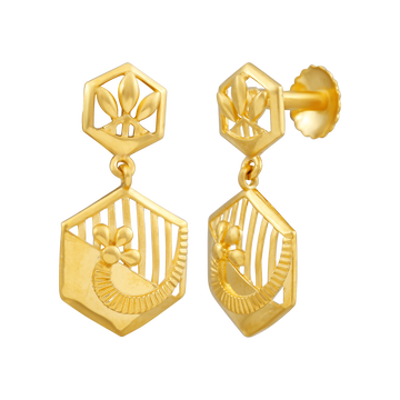 Hexa Bloom Elegance 22KT Gold Drop Earring